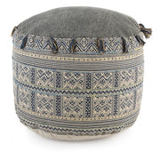 Pouf coton style ethnique TILAK Tuba diamètre 50x h35 cm