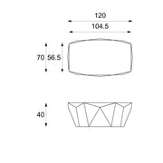 Table basse moderne en pierre fossile grise 120 x 70 xh 40 cm
