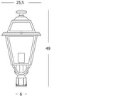 Lampe d'extérieur en aluminium moulé avec diffuseurs en verre transparent graphite
