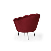 Fauteuil coque velours rouge Orel