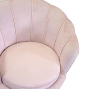 Fauteuil en velours tulipe rose cm73x72h77