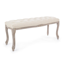 Banc classique Mathilde en tissu naturel