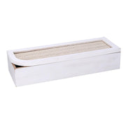 Boîte à thé rectangulaire en bois blanc cm29x10h6