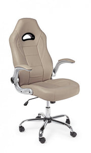 Fauteuil de bureau recouvert de cuir Boneville Beige