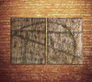 Huile sur toile multicolore et chassis métal 75x100 cm