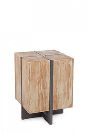 Tabouret bois métal industriel Garrett 45h cm