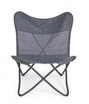 Fauteuil papillon camping gabicce gris 77,5x81x89h cm