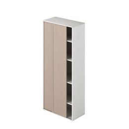 Armoire avec portes coulissantes et étagères couleur Olmo structure Blanc H212x90x43cm
