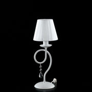 Lampe de table en fer blanc une lumière décoration shabby Abat-jour blanc 14x h32 cm