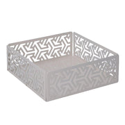 Porte-serviettes en métal carré blanc flèches cm16,5x16,5x5,5