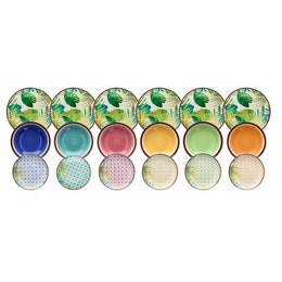 Service De Table 18 Pièces New Jungle Multicolore Porcelaine
