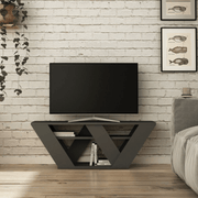 Meuble TV Pipralla anthracite 110x30x40h