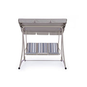 Rocking chair trois places en acier Ivoire GRELY 190x120x h185 cm