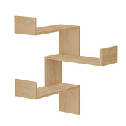 Étagère d'angle Luksa en chêne 3 niveaux Capacité de poids 20 kg H 90 x P 22 x L 60 cm