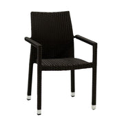 Fauteuil empilable en polyrotin noyer pour l'extérieur