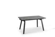 Table extensible avec plateau en pierre effet marbre noir 140/200x80x76h cm