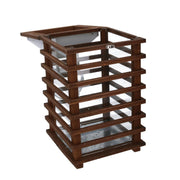 Lanterne rectangulaire en bois marron cm23,5x23h49