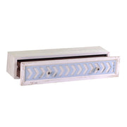 Étagère en bois de Chypre avec tiroir shabby 21 x 80 xh 16,5 cm