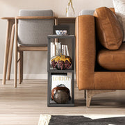 Table d'appoint Lazena Anthracite à 3 étages 57 cm x 60 cm x 22 cm