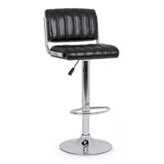 Tabouret de bar imitation cuir noir BARCLAY 46x51,5x h88,5 - 109,5 cm