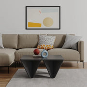 Table design carrée diamant pour salon anthracite