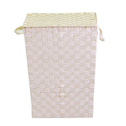 Panier rectangulaire en polyester crème doublé cm40x30h53
