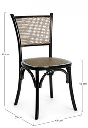 Chaise en bois noir de style vintage