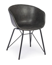 Chaise en éco-cuir anthracite vintage Warhol