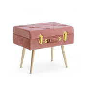 Tabouret avec bac en velours Vieux Rose POLINA 50x34x h42 cm