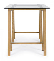 Bureau moderne Alchimia avec plateau en verre 140x70x76h cm