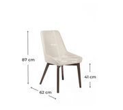 Lot de 4 chaises en tissu 62cm x 49.5cm x 87cm