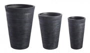 Set de 3 grands vases graffiti noirs