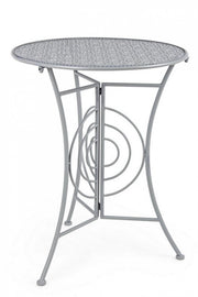 Table de jardin pliante ronde en acier gris MARLENE diamètre 60x h77 cm