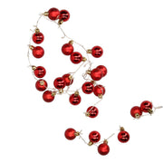 Fil de lumière sphère rouge 48 led blanc chaud alimentation fixe cm ø4x120