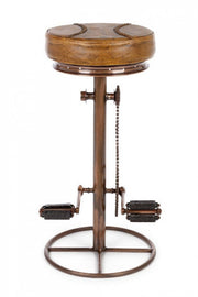Tabouret de bar cycle cuivre en cuir style design