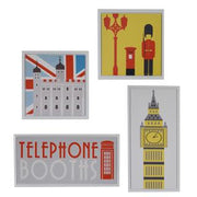 Lot de 4 imprimés london blancscm30x60x2,5 + cm30x30x2,5