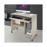 Support ordinateur orme à roulettes H.76 L.93 P.48.5 cm