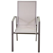 Fauteuil en aluminium et textline gris tourterelle mat Cleveland
