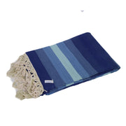 Tapis en coton rayé bleu et bleu clair 120x190 cm