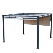Gazebo Maine avec pergola en acier 3x3 cm avec rideaux latéraux