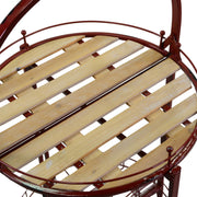 Table pliante ronde en métal rouge avec roues cmø49h67 - 98