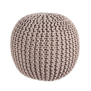 Pouf tressé gris tourterelle meubler design cm 50