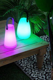 Lampe de jardin LED cylindrique en polyéthylène