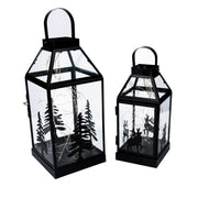 Lanterne en métal noir 1-2 cm17x17h37