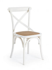 Chaise en bois blanc rétro