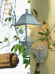 Lampada de sol en aluminium moulé avec diffuseurs en verre transparent blanc-argent