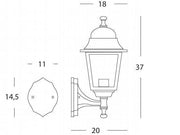 Petit applique en haut E27 Old Black Line