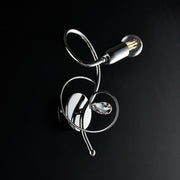 Applique en fer chromé brillant avec strass de cristal 1 lumière 15xh.25 cm