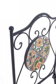 Chaise pliante en acier NAXOS avec assise et dossier décorés en céramique 92h cm