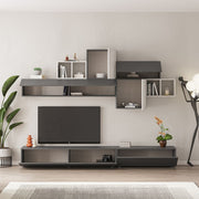 Parete attrezzata 260 cm anthracite et blanc vintage